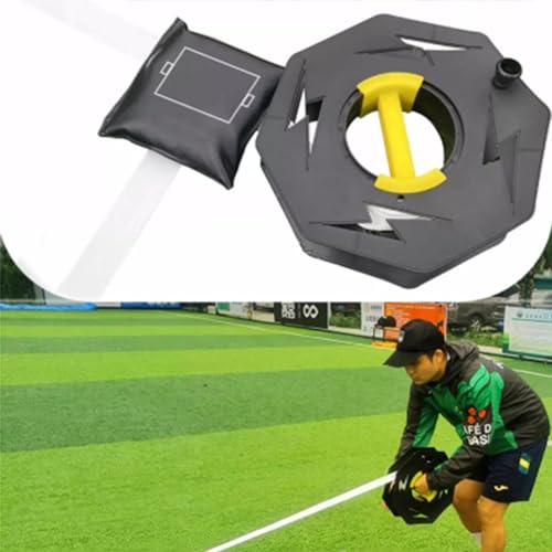 Image of 230 ft L Soccer Field Marking Tape, Beach Volleyball Court Marker Lines with Anchors,a Cord Reel and Four Sandbags, Portable Frisbee Court Marking Kit, Badminton Boundary Lines for Outdoor