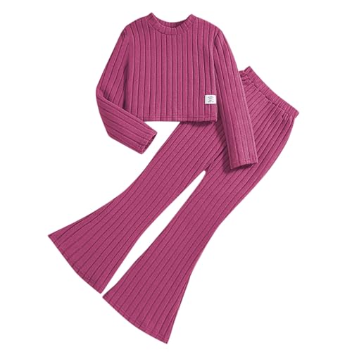 Generisch Mädchen Trainingsanzug Rosa 8-9 Jahre Sport Outfit Coole Hausanzug Zweiteiler Lässiger Sportanzug Warme Bekleidungssets Classic Kinderkleidung Mode Outfit Set Freizeitanzug