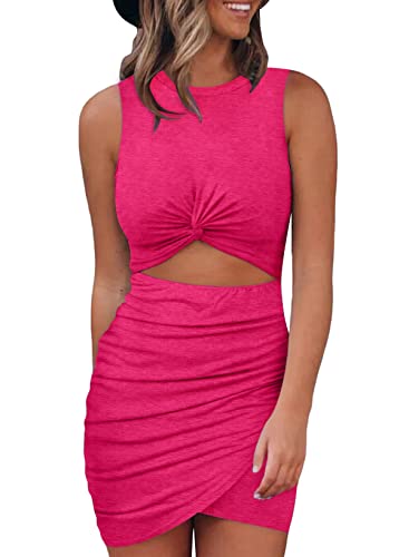 Image of Acelitt Women's Tank Dresses Cut Out Bodycon Mini Dress