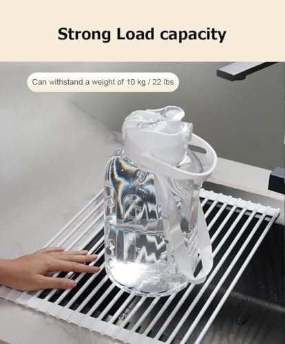 Escurridor de platos resistente al calor negro y extensible para encimera de cocina 5
