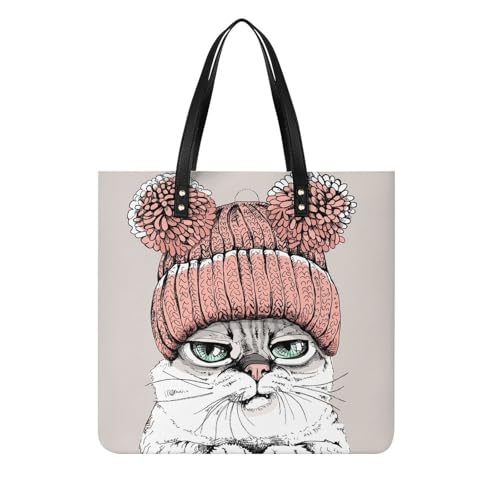 Sac shopper chat mignon en colère grand tote bag femme pour exprimer votre humeur du jour