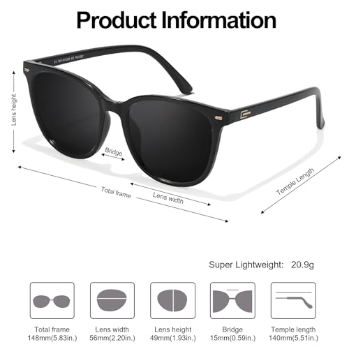 IGnaef® Trendy Polarized Sunglasses for Women, Square Mirrored UV Protection Anti Glare Sun Glasses for Outdoor IF18513