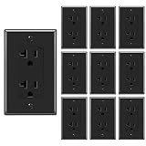 Decorator Receptacle Outlet with Wall Plate, 20 Amp, 125 Volt, Tamper Resistant, Grounding UL Listed