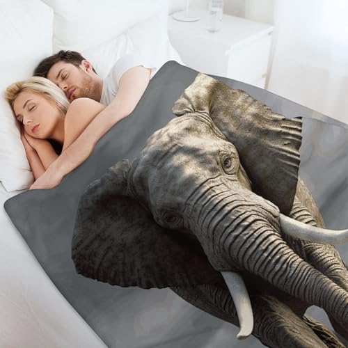 Couverture éléphant plaid doux en flanelle, le cadeau de lit idéal - 7
