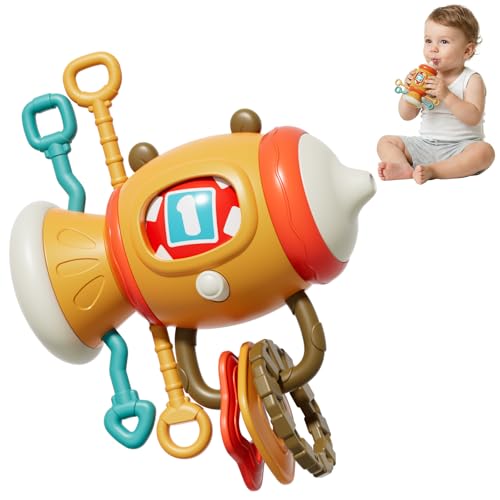 5 in 1 Montessori Busy Board Sensory Toy for Toddlers 1-3, Pull String Fidget Baby Toys 6-12 Months, Infant Carseat Plane Travel Activity, Educational Learning Birthday Gift for 1 2 Year Old Boy Girl