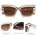 SOJOS Square Cat Eye Polarized Sunglasses for Women Retro Classic Vintage Trendy Cateye Shades Sunnies Gafas de sole SJ2235 Brown