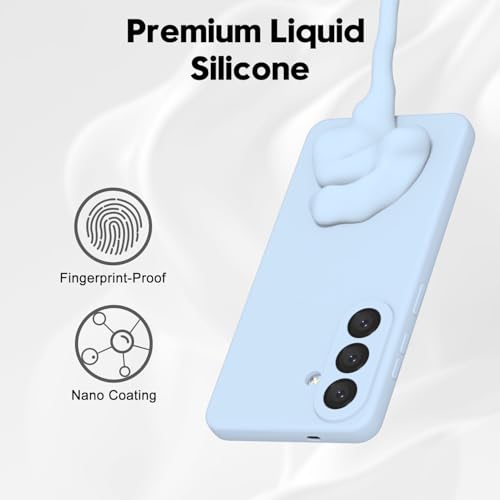 Image of DIZORO Microfiber Candy Case Compatible with Samsung S26 Plus 5G Smooth Touch Cushion Liquid Soft Silicone Gel Rubber Phone Cases Non-Slip Full Body Protective Shockproof Back Cover - Carolina