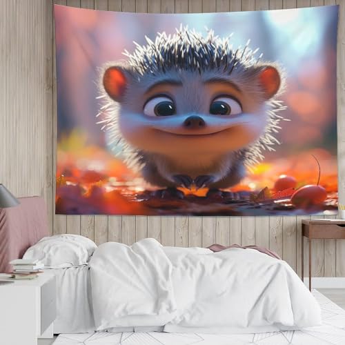 Tapisserie murale hérisson 3D pour habiller un mur blanc sans travaux
