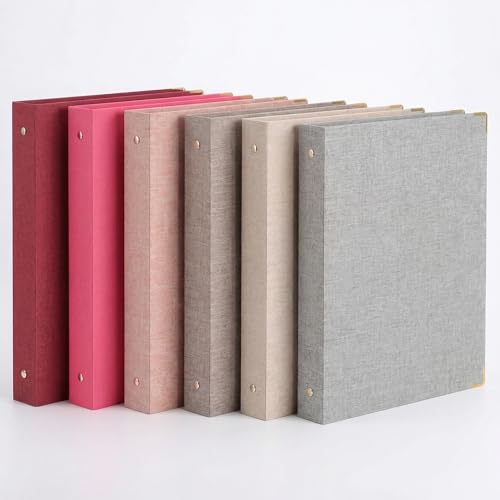 Fulmoon 6 Pcs Aesthetic 3 Ring Binders with Linen Cover 1 Inch Round Rings Binder with Inner Pocket 8.5 x 11 Binder Fits Letter Sized Durable for School Office and HomeDark Gray product thumbnail 16