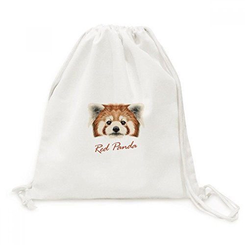 Sac cordon panda roux en toile fini les sacs à dos lourds