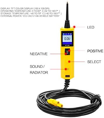 AUTOOL BT260 Power Probe Automotive Circuit Tester Electrical System Diagnostic Tool for 6V/12V/24V Vehicle/Boat/Motorcycle/Heavy Duty/Truck Circuit System