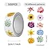 500PCS Flower Stickers 10 Styles Sticker Rolls Cartoon Flowers Stickers Flower Party Favors Waterproof Vinyl Stickers(500 Per Roll)