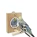 Barn Eleven Bird Parakeet Mirror for Cage,Parrot Perch Stand,Wooden Hummingbird Swing Toy,Parakeet Accessories for Cockatiels Conure Finch Lovebird Canary African Grey Macaw