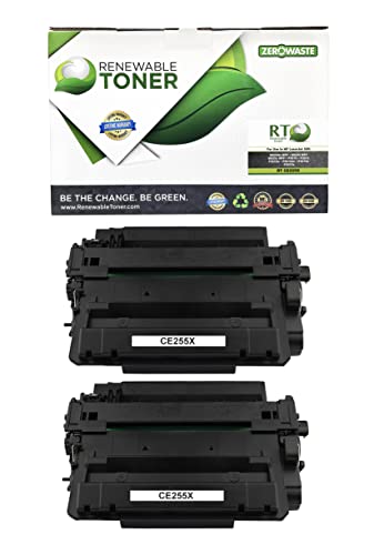Renewable Toner Compatible High Yield Cartridge Replacement for HP 55X CE255X Laser Printers P3015 P3015d P3015dn P3015x (Pack of 2) Renewable Toner Compatible High Yield Cartridge Replacement for HP 55X CE255X Laser Printers P3015 P3015d P3015dn P3015x (Pack of 2)