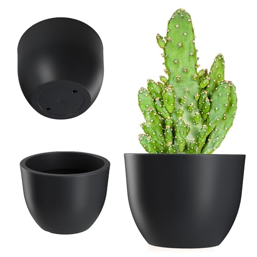 KADAX Pot de fleurs, bac à plantes, rond en plastique, pour l'intérieur et l'extérieur, 3 couleurs disponibles, pot pour jardin, balcon (anthracite, 30 cm)