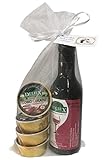  Pack gourmet de miniatura de vino 100% Extremeño y 4 monodosis de patés para celebraciones (Pack 24 ud)