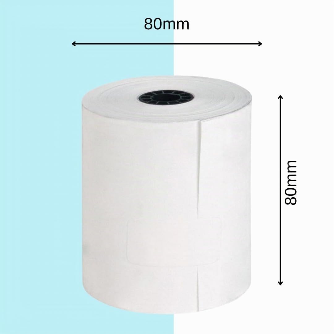 Double Dragon Rollo de Recibo Térmico Premium de 80 x 80 mm para Impresora EPOS, Terminal POS, Caja Registradora [Paquete de 10]