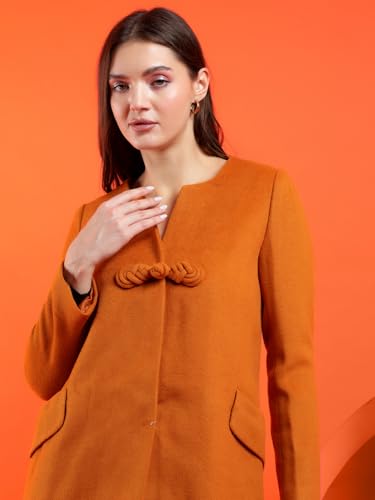 Image of KOTTY Womens Cotton Blend Standard Length Elegant Style Coat - Classic Style with Modern Detailing