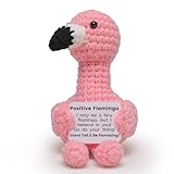 Mini animal positif amusant, jouet animal tricoté en laine avec carte positive – Poupée créative mignonne au crochet soutien émotionnel remonter le moral cadeau souvenir pour amis, femmes, étudiants