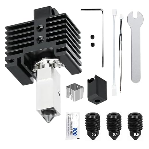 HIKUDIY Ensamblaje de Hotend 2.0 Mejorado para Impresora 3D Bambu Labs X1C/X1, con Bloque Calefactor de Cobre Chapado, Disipador de Titanio, Boquillas de 0.2/0.4/0.6 mm, Funda de Silicona y Termistor