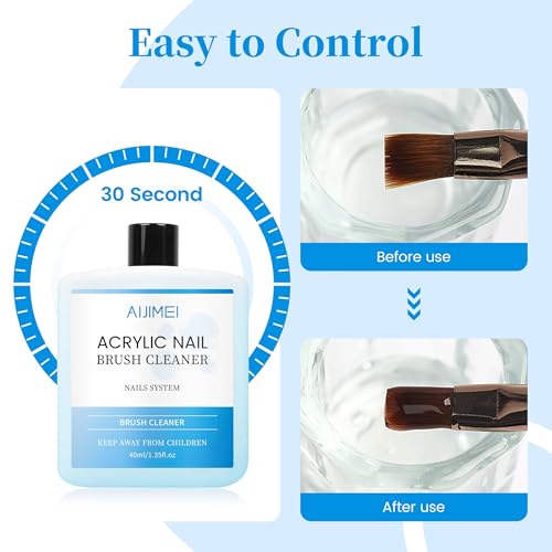 Image of 40ml Nail Brushs Cleaner Easy to Clean Brushes Professional Nail Brush Cleaner for Gel and Acrylic Nail Brush Cleaning or Home Nail Salons (1pcs)