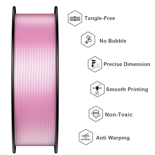 Image of GEEETECH Silk PLA Filament 1.75mm Yellow | Shiny 3D Filament, 1kg (2.2lbs) 1 Spool, Dimensional Accuracy + /- 0.02 mm, 3D Printer