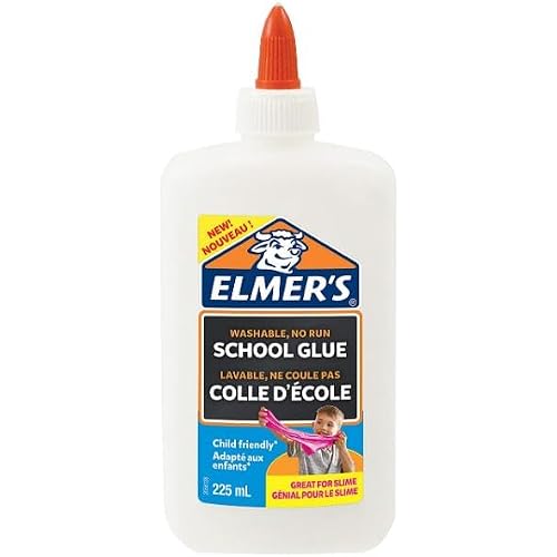 Elmer's White PVA Glue | 225 mL | Washable and Kid Friendly | Great for Making Slime and Crafting