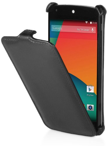 StilGut Slim Hülle, Exklusive Tasche für Google Nexus 5, Schwarz