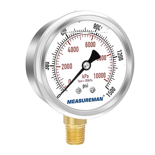 2 1/2 Low Pressure Gauge, 1/4 NPT   No. LP1 254 10 WC