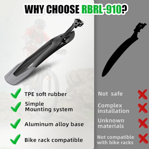 Guardabarros Ajustable para Bicicleta RBRL RL-910, Liberación Rápida Universal para Bicicletas MTB y Ebike 24-29 pulgadas miniatura 6
