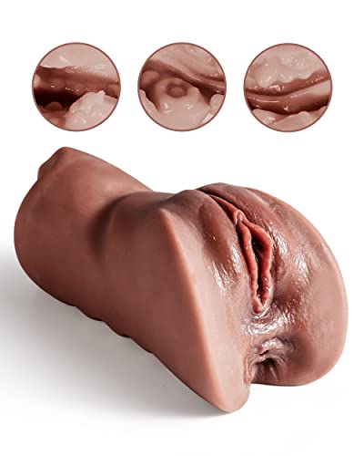 Image of 3 in 1 Pocket Pussy Male Masturbator, Adult Sex Toys with 3D Textured Vagina & Tight Anus & Drying Stick, Sex Doll Male Blowjob Stroker with Real Mouth Tongue for Man Masturbation Pleasure (Black)