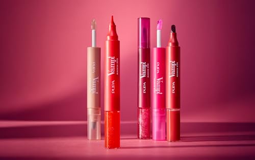 Pupa Vamp! Marker Duo Pintalabios + brillo de labios con ácido hialurónico – 3 en 1 para definir, rellenar y colorear, contorno de labios – Disponible en 9 colores (005 Cherry Granita) - imagen 10