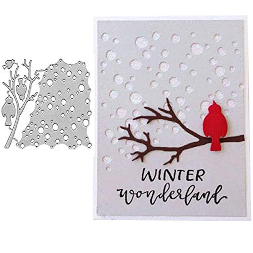 Ergonflow Bird Perch Net Metal Die Cuts, Spring Bird Net Tree Cutting Dies, Decorative Embossing Paper Dies, Card Making