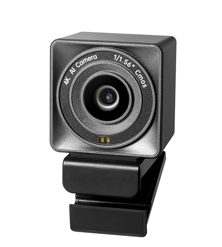 Webcam VM50 4K para PC com sensor de 1/4.0 cm, enquadramento IA e foco automático, modo beleza, ultra baixo ruído, leve, controle de gestos zoom 4X, WDR, webcam para transmissão, reunião, jogos