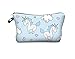 Produktbild Hanessa Geschenk zu Weihnachten Kosmetiktasche Kultur-Beutel Tüte Federmappe Zipper Make Up Bag Reißverschluss All Over Full Print Hell-Blau Einhorn Einhörner Unicorn Wolken Himmel Herzen SB31