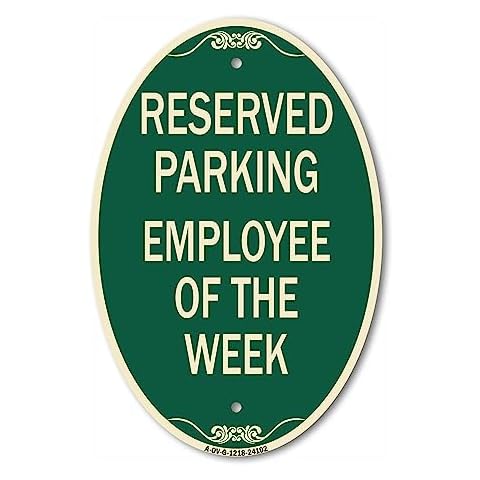 SignMission Designer Oval Series Sign - Employee of The Week | Green & Tan 12" X 18" Heavy-Gauge Aluminum Architectural Sign | Commercial Grade | Made in The USA Cover