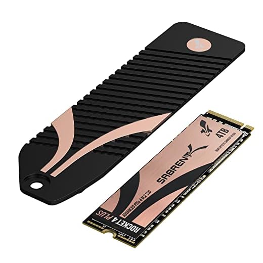 SABRENT PS5 SSD 500GB, SSD NVMe, SSD M.2 con disipador de Calor PS5, PCIe 4.0 M.2 SSD, Gen4, Velocidades internas de SSD de hasta 7100 MB/s Rocket 4 Plus, 5 años de garantía (SB-RKT4P-PSHS-500)