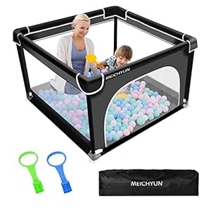 Baby Playpen,Playpen for Babies and Toddlers,Baby Play Yards Indoor,Safety Play Yard for Babies with Soft Breathable…