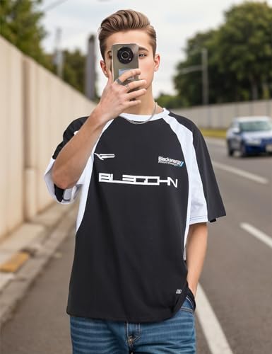 Image of EMMIOL Mens Y2k Baggy Shirts Graphic Tees Oversized Crew Neck Short Sleeve Streetwear Tshirts Summer Tops 2026