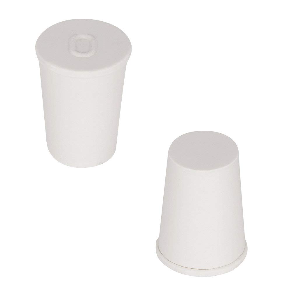 Labasics 10PK 0# Solid Rubber Stoppers - Size: 13mm Bottle, 17mm Top, 24mm Length - White Tapered Lab Seal Rubber Stoppers - Image 5