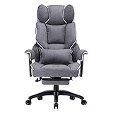 Efomao Desk Office Chair Big High Back Chair Fabric Computer Chair Managerial Executive Swivel Chair with Lumbar Support (Grey)