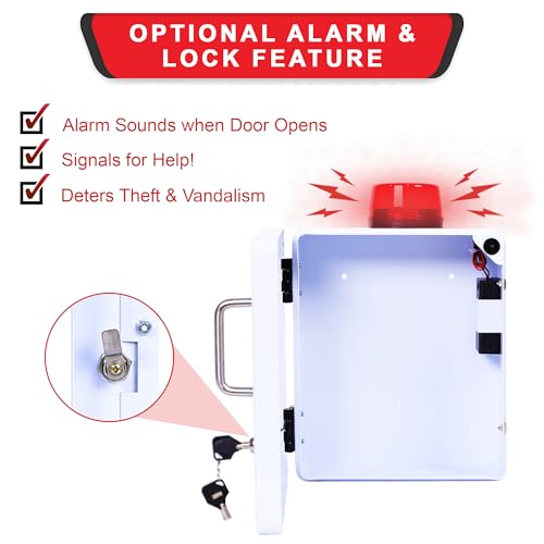 Image of Bleeding Control Kit Emergency Wall Mount Cabinet | Fits Most Standard Bleeding Kits Including Stop the Bleed | Bleeding Kit not Included (White)