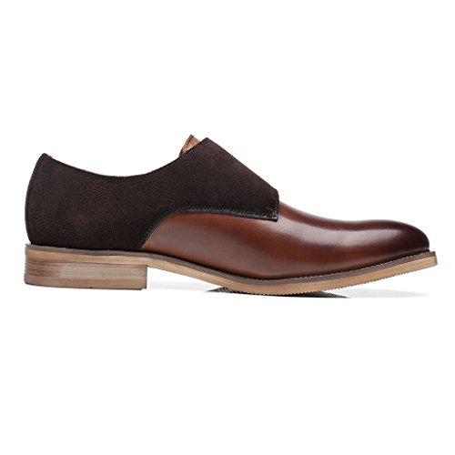 Image of Brown Leather Slip-On Loafers for Men by La Milano