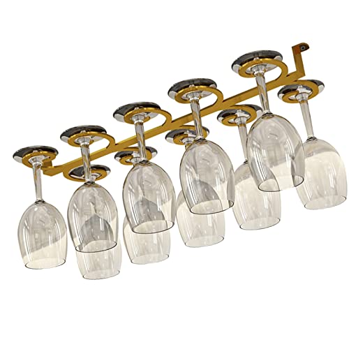 ワイングラスホルダー ワイン ワイングラスハンガー、鉄吊り下げ ワイングラスラック ワイングラスハンガー ワイングラス置き ワイングラスラック ワイングラス乾燥 水切り (Color : Gold, Size : 50x18cm)