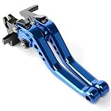 Embrague Maneta Freno Palanca Embrague Frenos Cortos Ajustable CNC para Motocicleta Azul Negro Titanio Dorado Rojo para MT03 2015-2020 Manetas Moto(Azul)