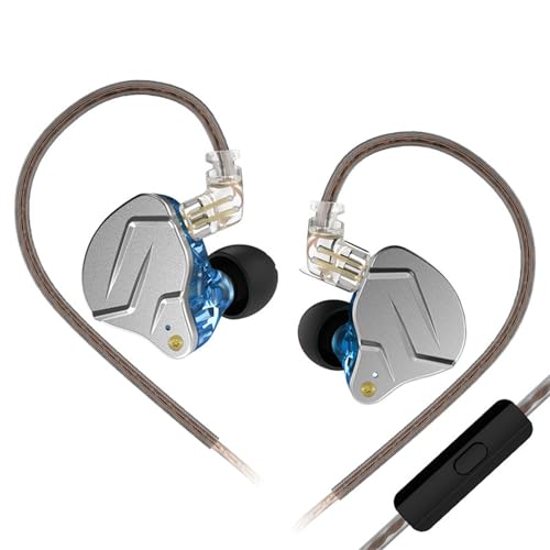 KZ ZSN PRO in Ear Gaming Earphones, Hybrid Technology 1DD 1BA Drivers Wired Earbuds Comfortable Noise Cancelling Gaming Earbuds Headphones for Cell Phone Android Women Men Girl (Blue with Mic)