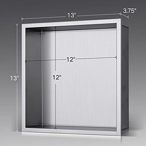 Shower Niche, 12"x12" No Tile Needed, The Insert Storage Rectangle Single Shower Shelf is Easy to Install, Stainless Steel, Brushed Nickel - Image 4