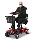 Wnicek Patinete de movilidad motorizado para adultos, 4 ruedas, plegable, compacto, transportable, con cargador de batería