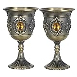 Ipetboom 2 Stück Vintage Teiliges Weinkelch Set aus Zinnlegierung Europäischer Stil mit Filigranem...