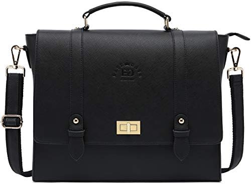 17Inch Laptop Briefcase for Women,Classic Black Work Bag Laptop Messenger Bag Large Computer Bags for Work Business Travel,black-17Inch